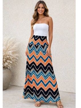 Chevron Maxi Skirt